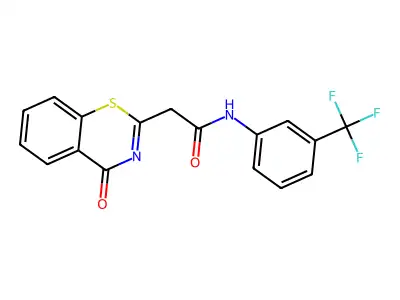 2-(4-oxo-4H-1,3-benzothiazin-2-yl)-N-[3-(trifluoromethyl)phenyl]acetamide structure