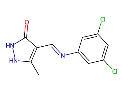 4-[(3,5-dichloroanilino)methylene]-5-methyl-2,4-dihydro-3H-pyrazol-3-one structure