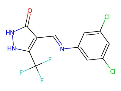 4-[(3,5-dichloroanilino)methylene]-5-(trifluoromethyl)-2,4-dihydro-3H-pyrazol-3-one structure