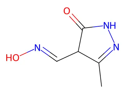 4-[(hydroxyimino)methyl]-3-methyl-4,5-dihydro-1H-pyrazol-5-one structure