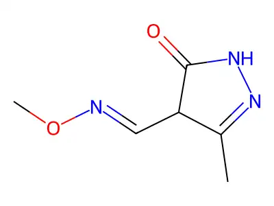 4-(Methoxyiminomethyl)-3-methyl-1,4-dihydropyrazol-5-one structure
