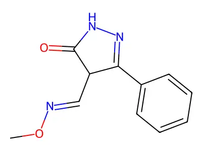 4-(Methoxyiminomethyl)-3-phenyl-1,4-dihydropyrazol-5-one structure