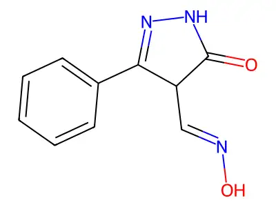 4-[(hydroxyimino)methyl]-3-phenyl-4,5-dihydro-1H-pyrazol-5-one structure