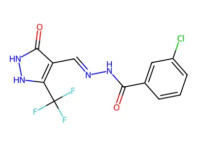 C12H8ClF3N4O2 structure