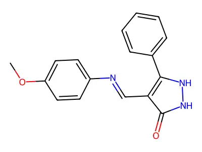 4-[(4-methoxyanilino)methylene]-5-phenyl-2,4-dihydro-3H-pyrazol-3-one structure