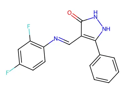 4-[(2,4-difluoroanilino)methylidene]-3-phenyl-1H-pyrazol-5-one structure