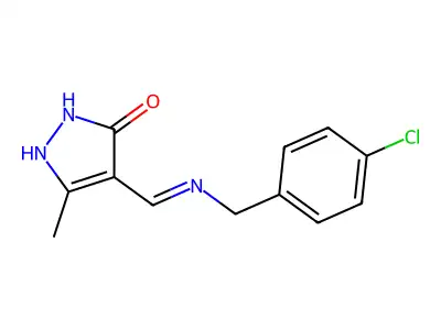 4-{[(4-chlorobenzyl)amino]methylene}-5-methyl-2,4-dihydro-3H-pyrazol-3-one structure