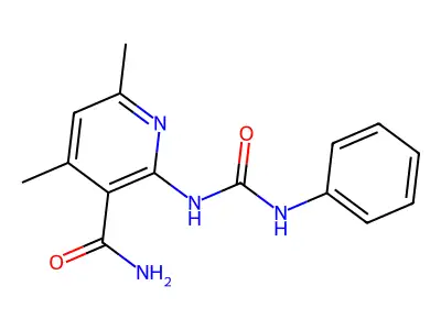 2-[(Anilinocarbonyl)amino]-4,6-dimethylnicotinamide structure