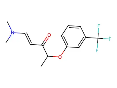 1-(Dimethylamino)-4-[3-(trifluoromethyl)phenoxy]pent-1-en-3-one structure
