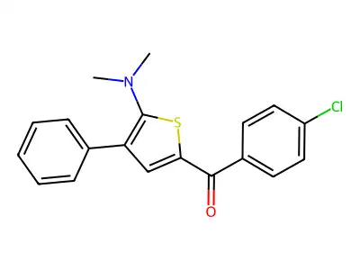 (4-Chlorophenyl)[5-(dimethylamino)-4-phenyl-2-thienyl]methanone structure
