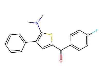 [5-(Dimethylamino)-4-phenyl-2-thienyl](4-fluorophenyl)methanone structure