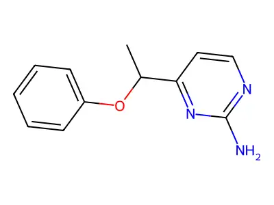 4-(1-Phenoxyethyl)pyrimidin-2-amine structure