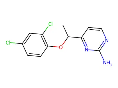 4-[1-(2,4-Dichlorophenoxy)ethyl]pyrimidin-2-amine structure