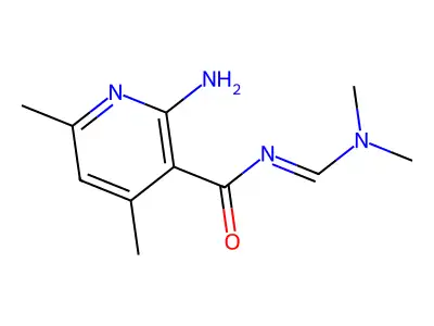 2-amino-N-[(dimethylamino)methylene]-4,6-dimethylnicotinamide structure