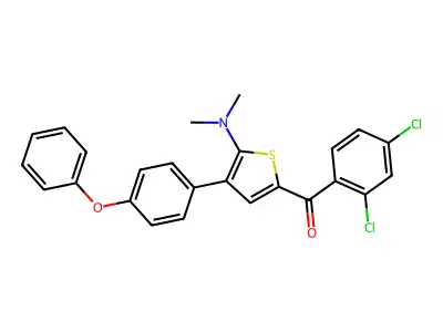 (2,4-Dichlorophenyl)(5-(dimethylamino)-4-(4-phenoxyphenyl)-2-thienyl)methanone structure
