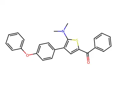 (5-(Dimethylamino)-4-(4-phenoxyphenyl)-2-thienyl)(phenyl)methanone structure