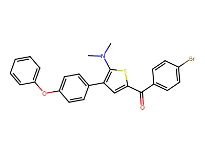 (4-Bromophenyl)(5-(dimethylamino)-4-(4-phenoxyphenyl)-2-thienyl)methanone structure