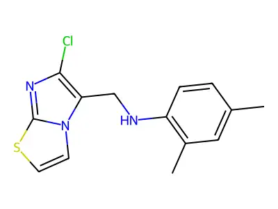 N-[(6-chloroimidazo[2,1-b][1,3]thiazol-5-yl)methyl]-2,4-dimethylaniline structure