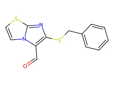 6-(Benzylsulfanyl)imidazo[2,1-b][1,3]thiazole-5-carbaldehyde structure