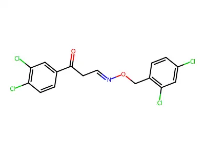 1-(3,4-Dichlorophenyl)-3-[(2,4-dichlorophenyl)methoxyimino]propan-1-one structure