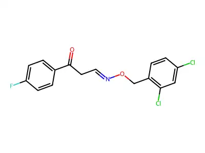 3-(4-fluorophenyl)-3-oxopropanal O-(2,4-dichlorobenzyl)oxime structure