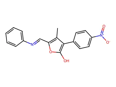 5-(anilinomethylene)-4-methyl-3-(4-nitrophenyl)-2(5H)-furanone structure