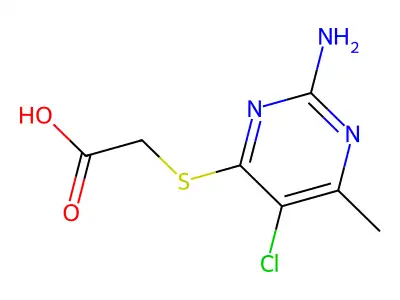 2-((2-Amino-5-chloro-6-methyl-4-pyrimidinyl)sulfanyl)acetic acid structure