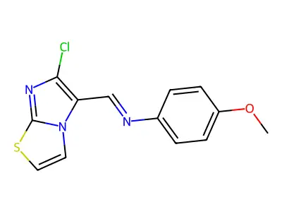N-[(6-chloroimidazo[2,1-b][1,3]thiazol-5-yl)methylene]-4-methoxyaniline structure