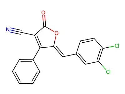 5-[(3,4-Dichlorophenyl)methylene]-2-oxo-4-phenyl-2,5-dihydro-3-furancarbonitrile structure