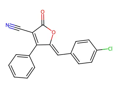 5-[(4-Chlorophenyl)methylidene]-2-oxo-4-phenylfuran-3-carbonitrile structure