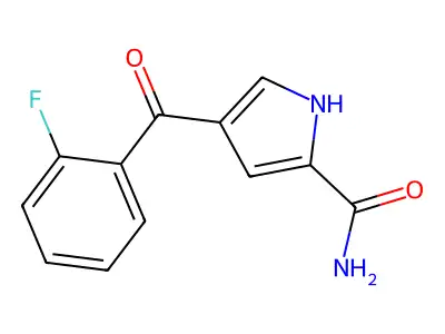 4-(2-fluorobenzoyl)-1H-pyrrole-2-carboxamide structure
