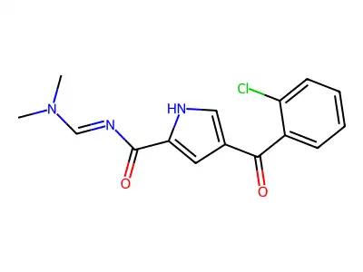4-(2-chlorobenzoyl)-N-(dimethylaminomethylidene)-1H-pyrrole-2-carboxamide structure