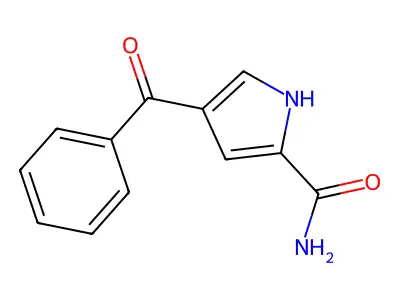 4-benzoyl-1H-pyrrole-2-carboxamide structure