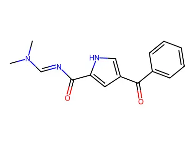 4-benzoyl-N-(dimethylaminomethylidene)-1H-pyrrole-2-carboxamide structure