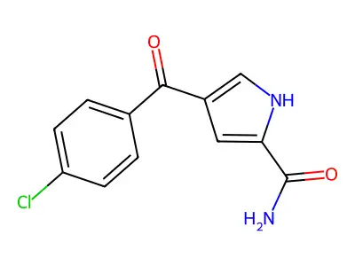 4-(4-chlorobenzoyl)-1H-pyrrole-2-carboxamide structure
