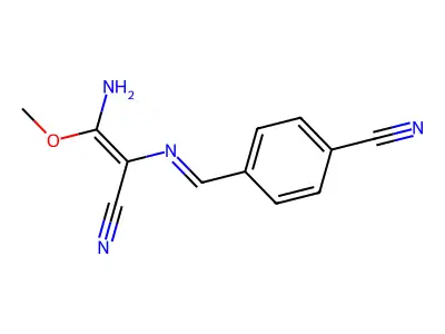 4-[(2-Amino-1-cyano-2-methoxyethenyl)iminomethyl]benzonitrile structure
