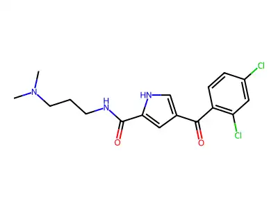 4-(2,4-dichlorobenzoyl)-N-[3-(dimethylamino)propyl]-1H-pyrrole-2-carboxamide structure