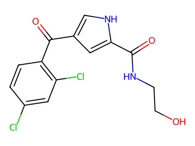 4-(2,4-dichlorobenzoyl)-N-(2-hydroxyethyl)-1H-pyrrole-2-carboxamide structure