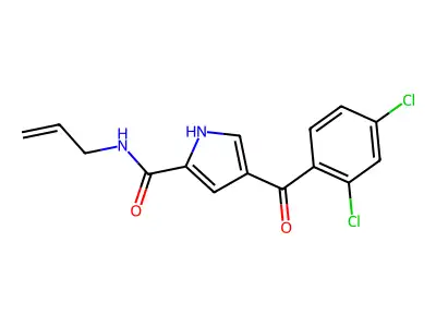 4-(2,4-dichlorobenzoyl)-N-prop-2-enyl-1H-pyrrole-2-carboxamide structure
