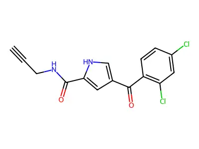 4-(2,4-dichlorobenzoyl)-N-prop-2-ynyl-1H-pyrrole-2-carboxamide structure