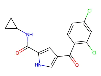 N-cyclopropyl-4-(2,4-dichlorobenzoyl)-1H-pyrrole-2-carboxamide structure