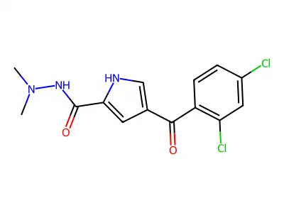 4-(2,4-dichlorobenzoyl)-N',N'-dimethyl-1H-pyrrole-2-carbohydrazide structure
