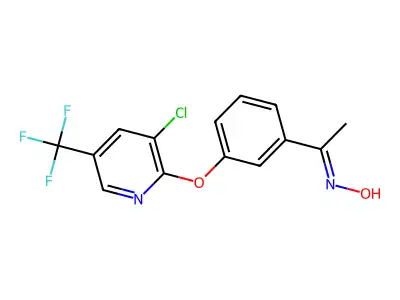 N-[1-[3-[3-chloro-5-(trifluoromethyl)pyridin-2-yl]oxyphenyl]ethylidene]hydroxylamine structure