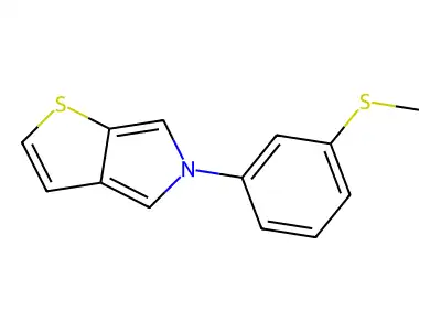 methyl 3-(5H-thieno[2,3-c]pyrrol-5-yl)phenyl sulfide structure