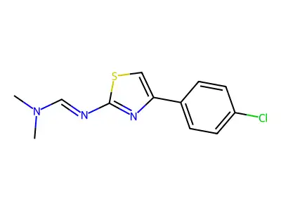 (E)-N'-[4-(4-chlorophenyl)-1,3-thiazol-2-yl]-N,N-dimethylmethanimidamide structure