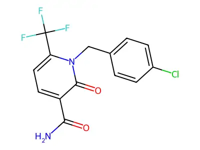 1-(4-Chlorobenzyl)-2-oxo-6-(trifluoromethyl)-1,2-dihydro-3-pyridinecarboxamide structure