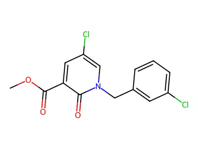 Methyl 5-chloro-1-[(3-chlorophenyl)methyl]-2-oxopyridine-3-carboxylate structure