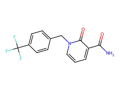2-Oxo-1-[4-(trifluoromethyl)benzyl]-1,2-dihydro-3-pyridinecarboxamide structure