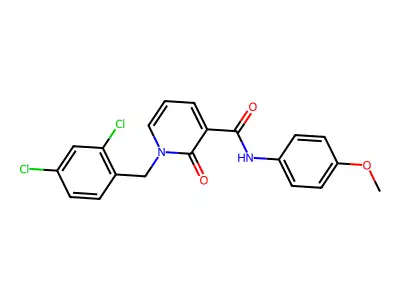 1-[(2,4-dichlorophenyl)methyl]-N-(4-methoxyphenyl)-2-oxopyridine-3-carboxamide structure