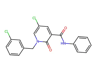 5-chloro-1-(3-chlorobenzyl)-2-oxo-N-phenyl-1,2-dihydro-3-pyridinecarboxamide structure